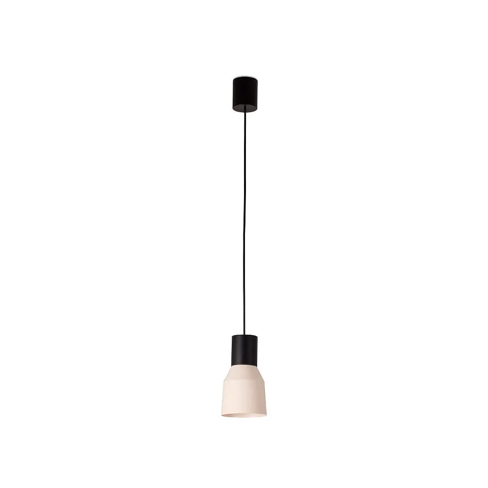 FARO BARCELONA Pendant luminaire KOMBO E27 IP20, L∕ B∕ H∕ T: 12∕ 12∕ 21∕ 12 cm – beige black matt