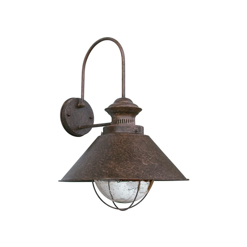 FARO BARCELONA Applique NAUTICA E27 IP33, marrone ruggine, L∕ W∕ H∕ D: 34.5/35/52/35 cm