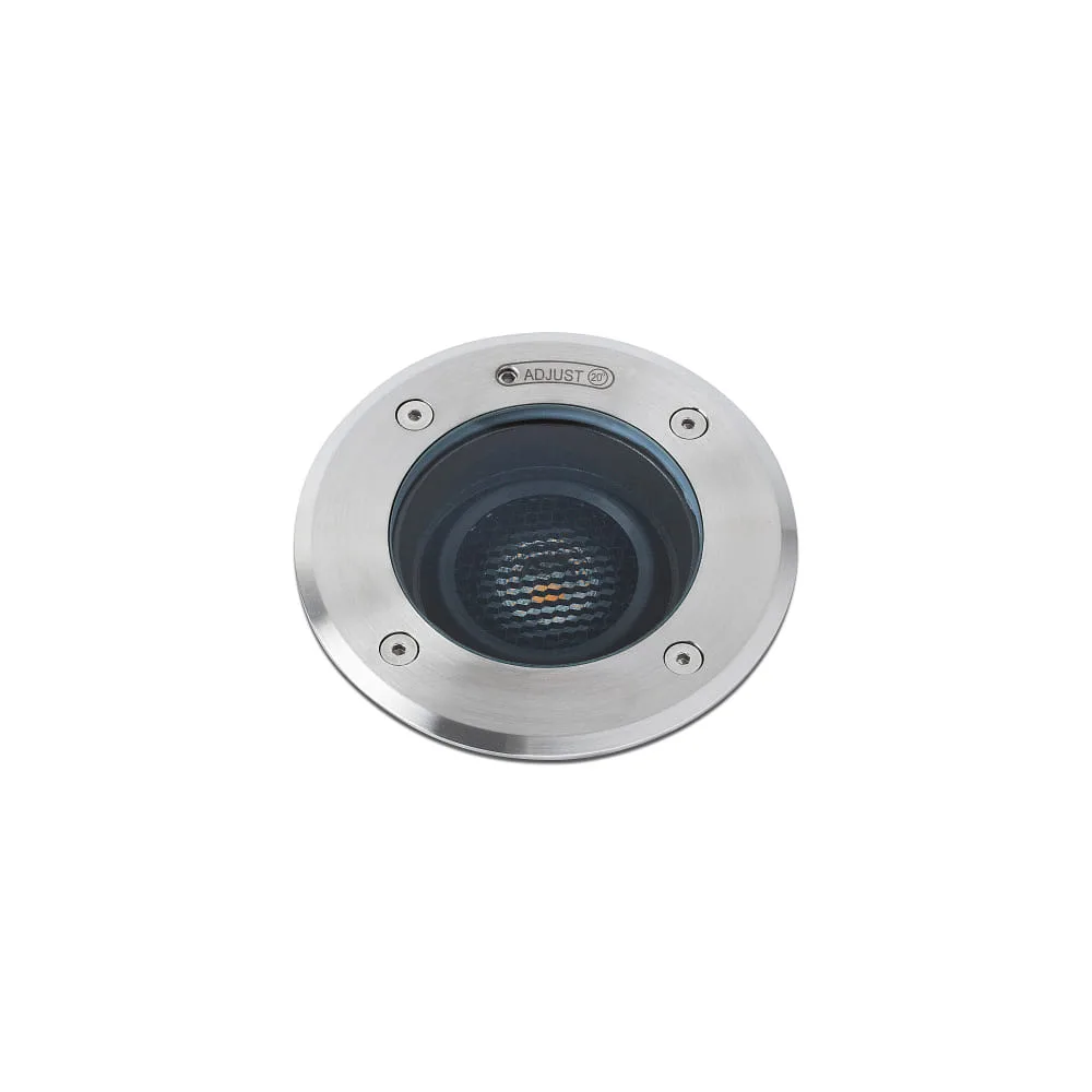 FARO BARCELONA Floor recessed luminaire GEISER 180 / 10° round, adjustable, passable IP67, stainless steel, satined