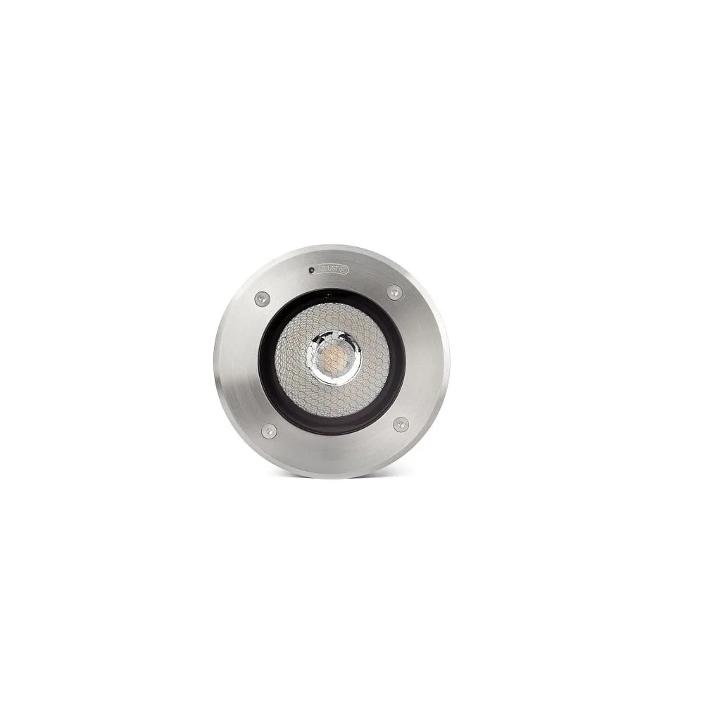 FARO BARCELONA Encastré de sol GEISER 180 / 38° rond, orientable, carrossable IP67, acier inoxydable, satiné