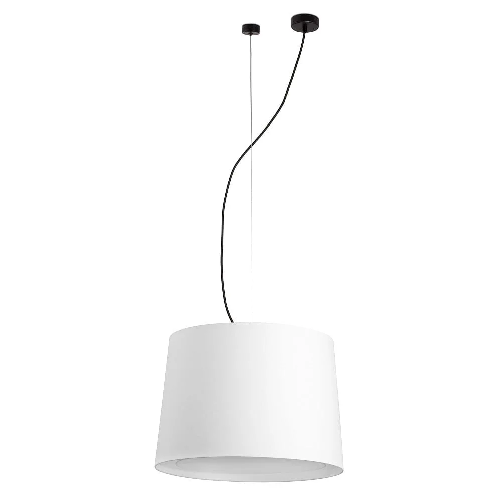 FARO BARCELONA Lampada a sospensione CONGA E27 IP20, nero opaco, bianco, L∕ B∕ H∕ T: 50∕ 50∕ 185,3∕ 50 cm