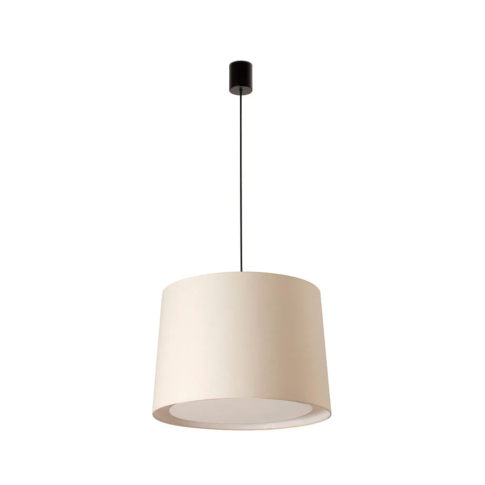 FARO BARCELONA Lampada a sospensione CONGA E27 IP20, beige, nero opaco, L∕ B∕ T: 50∕ 50∕ 50 cm