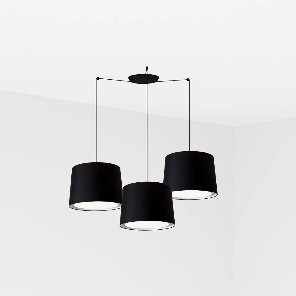 FARO BARCELONA Pendelleuchte CONGA 3-flammig E27 IP20, schwarz matt