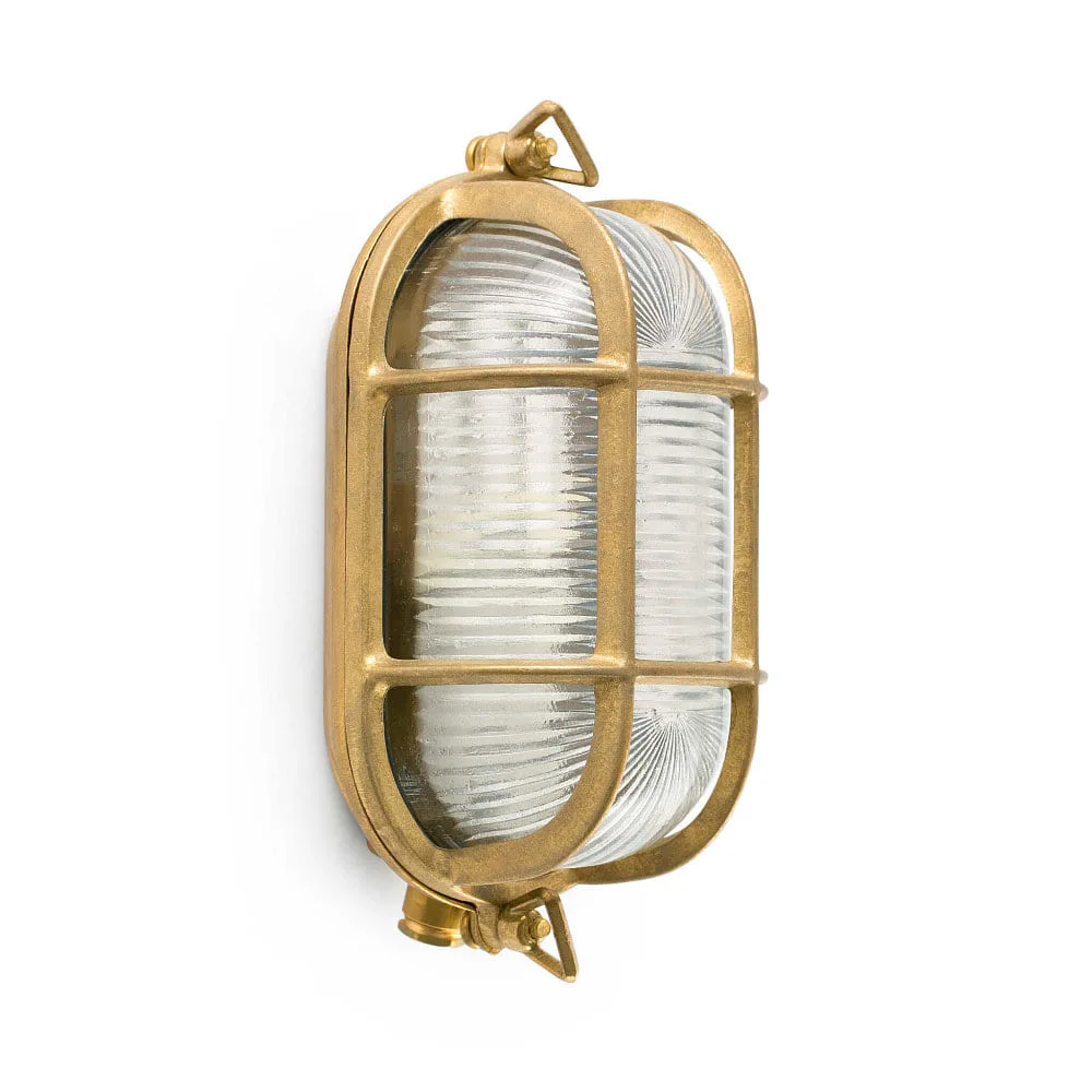 FARO BARCELONA Outdoor wall luminaire CABO E27 IP44, brass