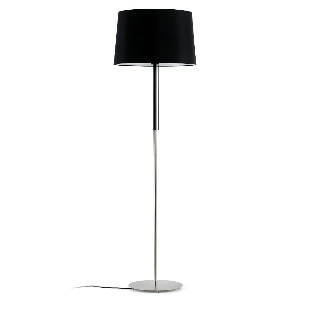 FARO BARCELONA Lampada da terra VOLTA E27 IP20, nichel satinato, nero