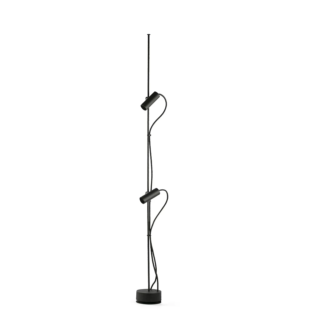 FARO BARCELONA Lampada da terra CLAP 1266 2 fiamme LED IP65, nero, L∕ W∕ H∕ D: 12/12/126.6/12 cm