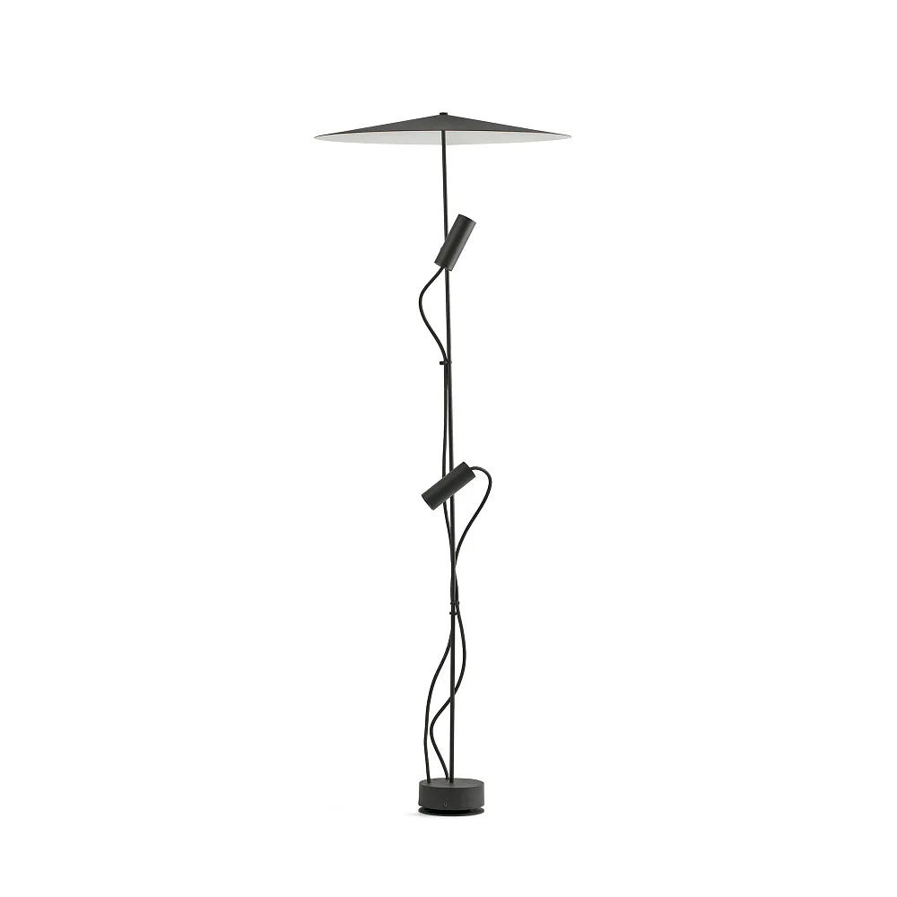 [FAR-75705-233P] FARO BARCELONA Lampada da terra CLAP 1266 2 fiamme LED IP65, nero, L∕ W∕ H∕ D: 40/40/126.6/40 cm