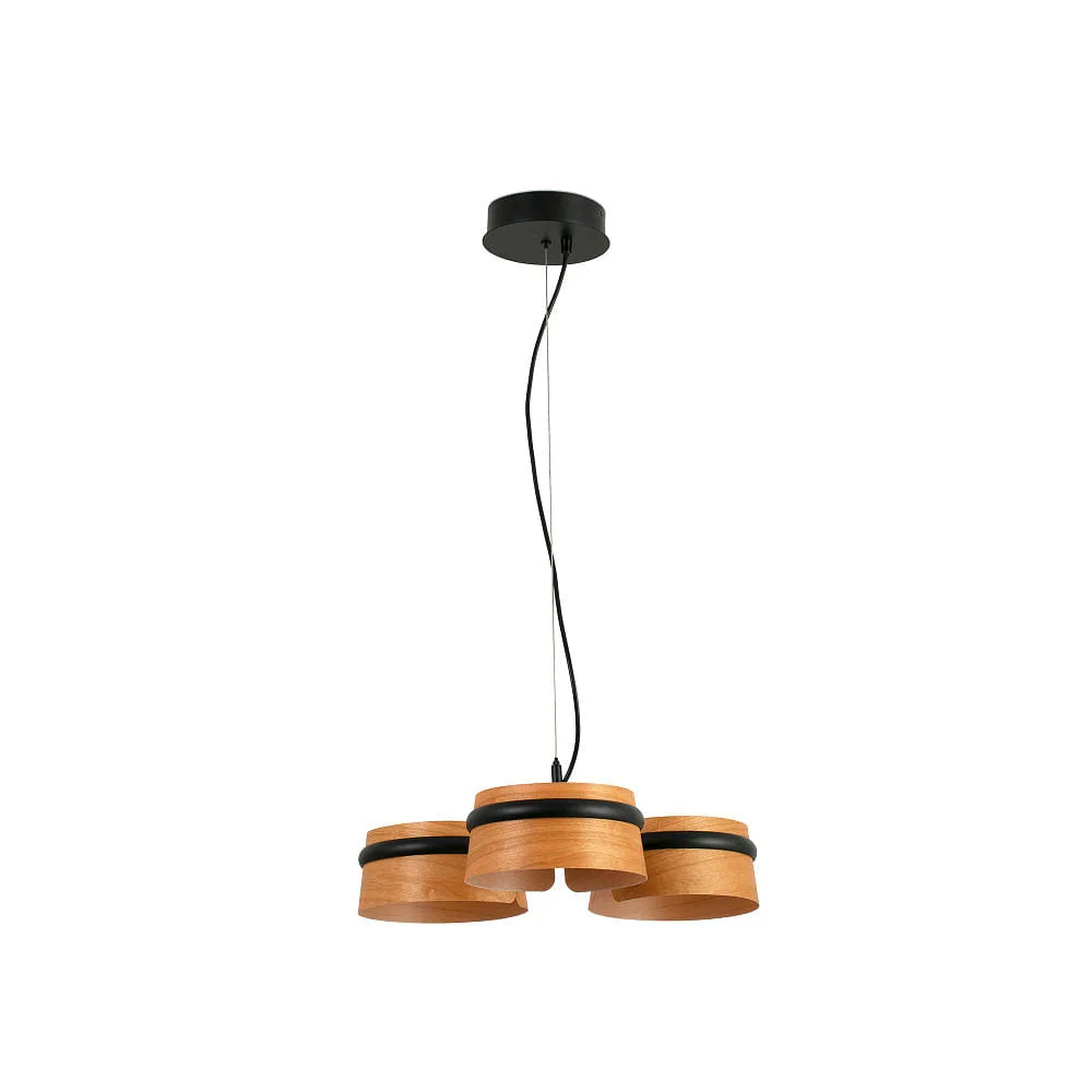 FARO BARCELONA Lampada a sospensione LOOP 3 fiamme LED IP20, nero opaco