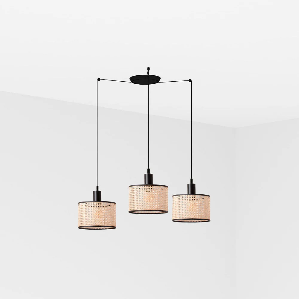 FARO BARCELONA Pendelleuchte MAMBO 210 3-flammig E27 IP20, schwarz matt 21/21/21
