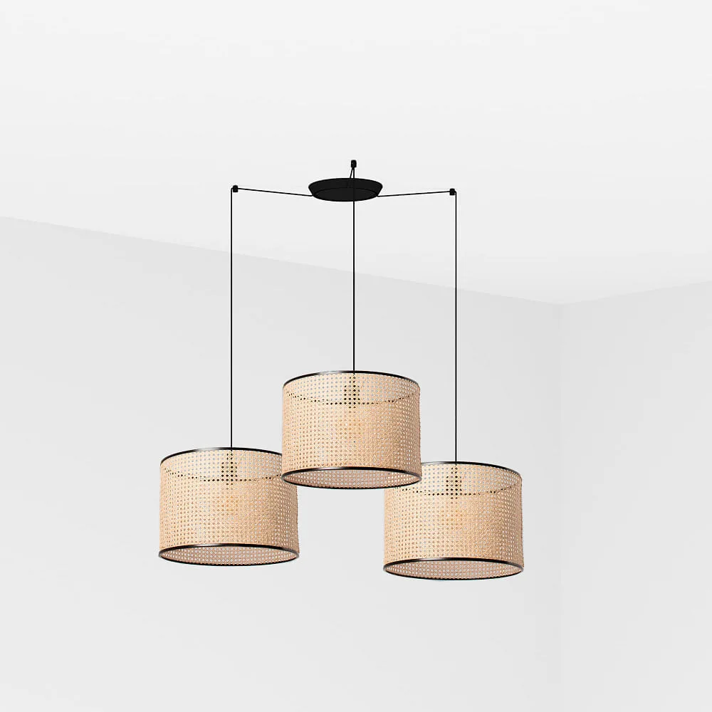 FARO BARCELONA Pendelleuchte MAMBO 450 3-flammig E27 IP20, schwarz matt 45/45/45