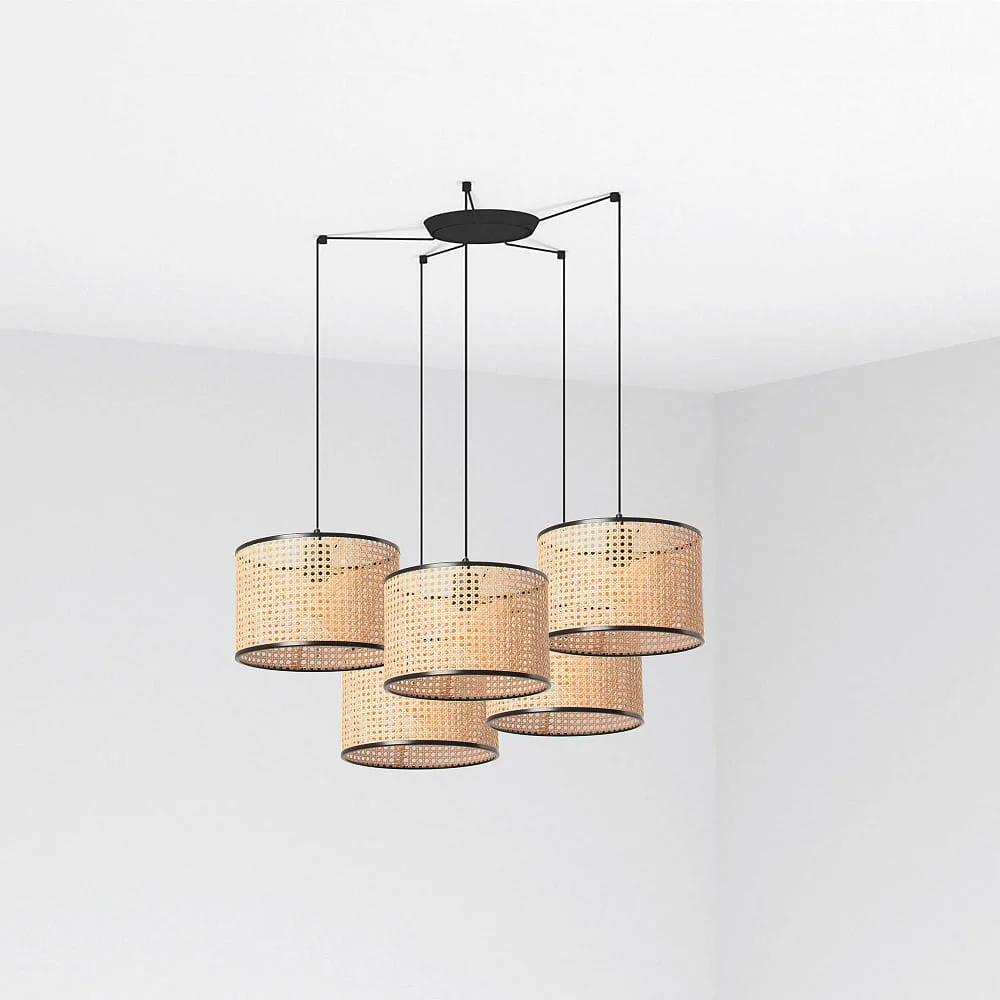 FARO BARCELONA Suspension MAMBO 5 lumières E27 IP20, noir mat 32/3/3
