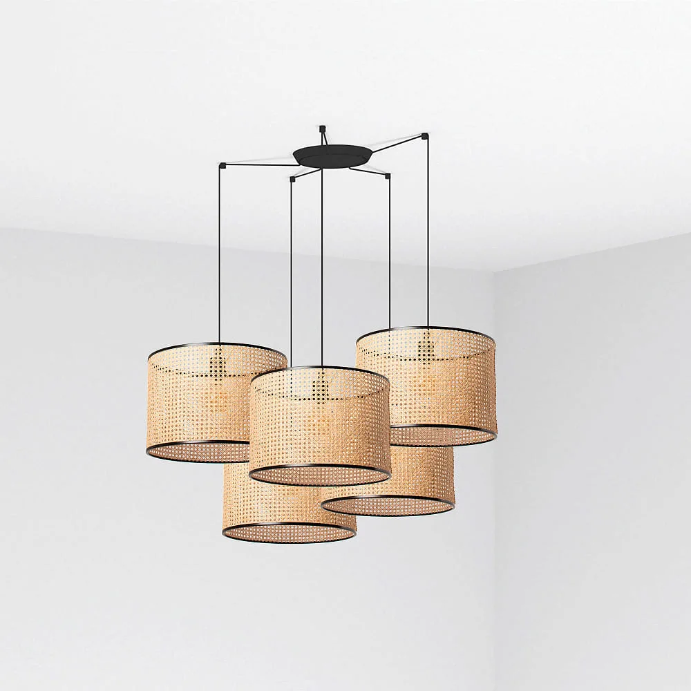 FARO BARCELONA Pendant luminaire MAMBO 5 flames E27 IP20, black matt 45  45  45