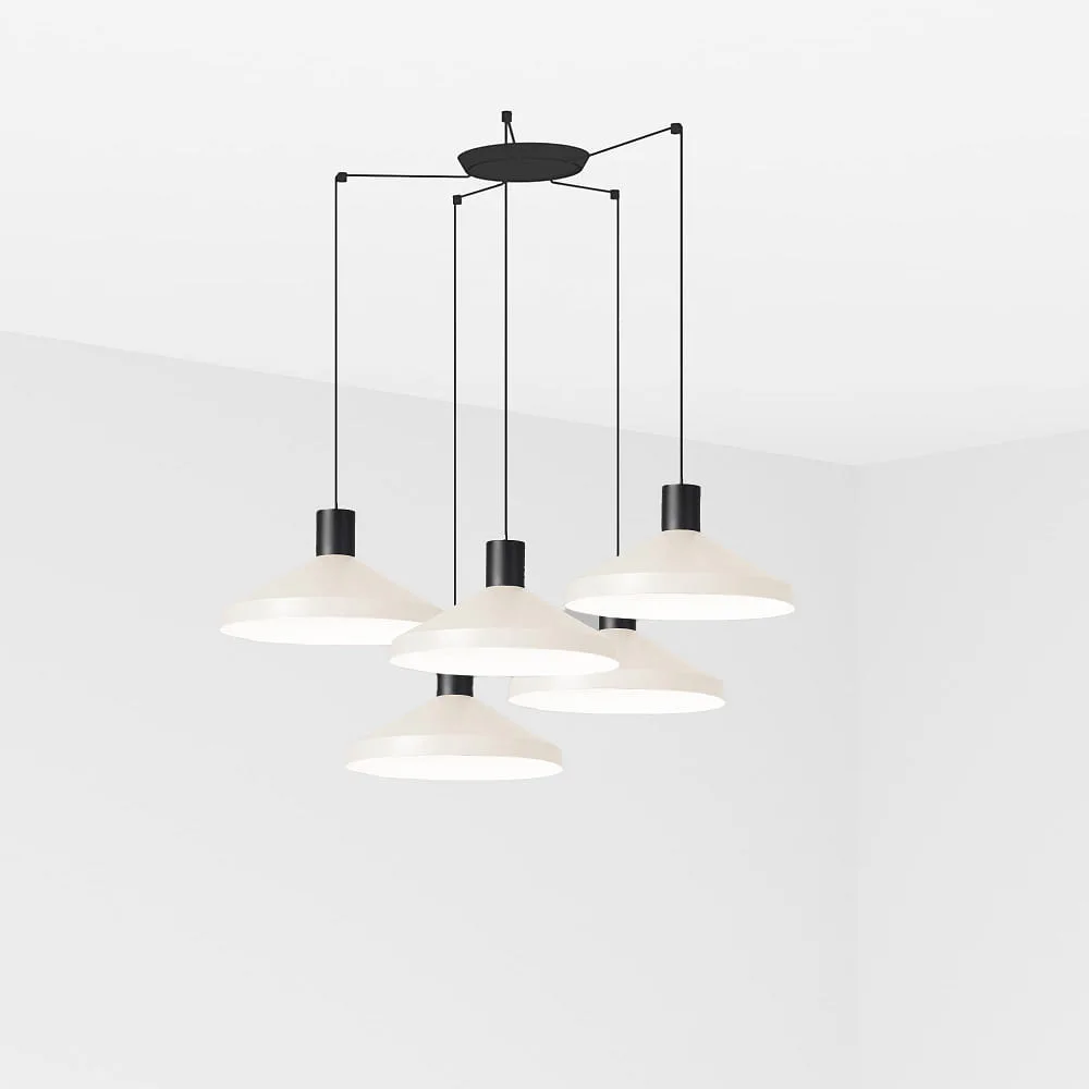 FARO BARCELONA Suspension KOMBO 5 lumières E27 IP20, beige 40/40/40