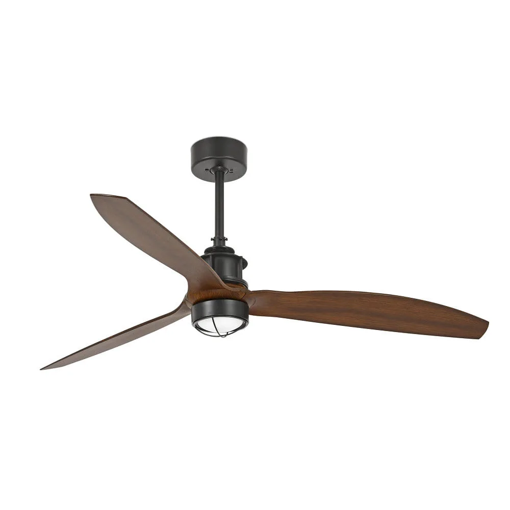 [FAR-333951N] Faro Ventilatore da soffitto JUST FAN M con telecomando IP20, noce, nero opaco