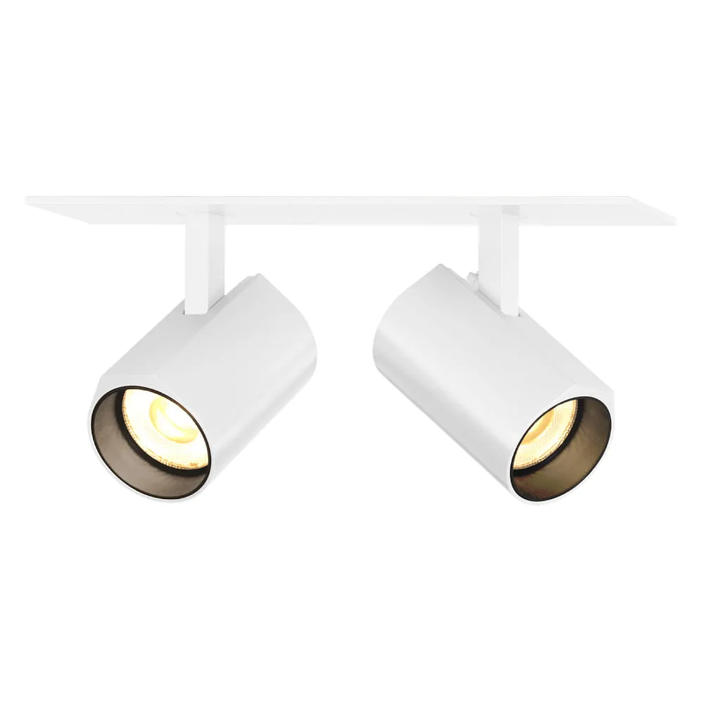 [WEV-176261W5] Wever & Ducré Encastré LED CENO 2.0, 2 flammes, 3000K, CRi >90, orientable, dimmable (blanc)