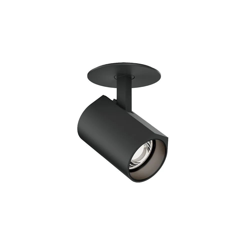 [WEV-176161B5C] Wever & Ducré Ceiling luminaire CENO 1.0 with leaf springs, cardanic swivelling, semi flush IP20, black matt dimmable, 3000 K