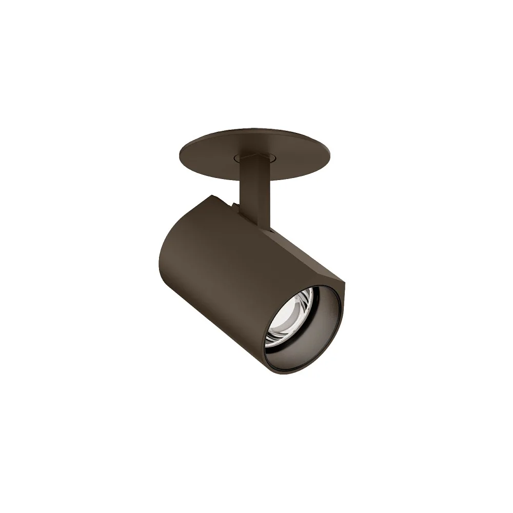 Wever & Ducré Plafoniera CENO 1.0 con molle a balestra, orientabile cardanicamente, semi-incasso IP20, bronzo dimmerabile, 2700 K