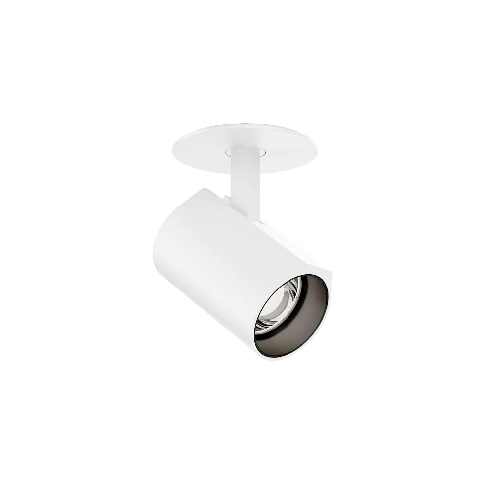 Wever & Ducré Plafoniera CENO 1.0 Dim-To-Warm, con molle a balestra, orientabile cardanicamente, semi a filo IP20, opaco, bianco traffico dimmerabile