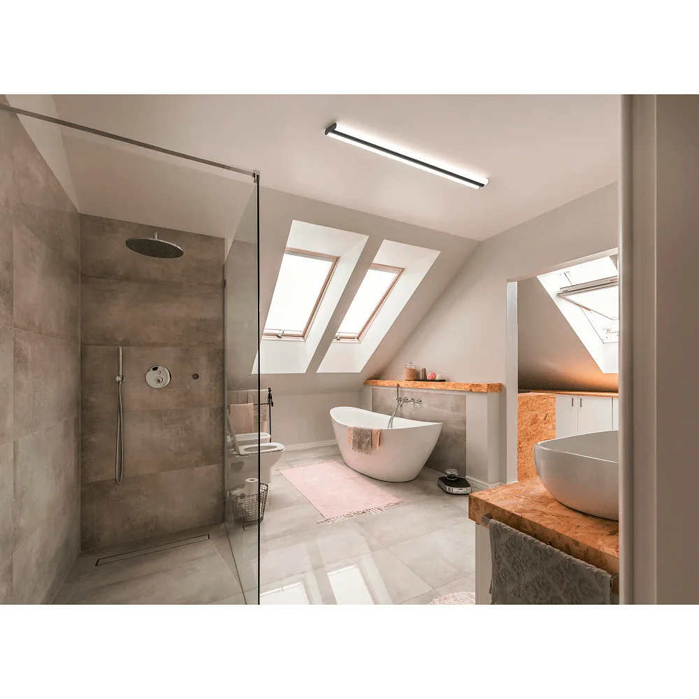 Helestra Lampada da bagno LOOM 120 IP44 – nero opaco
