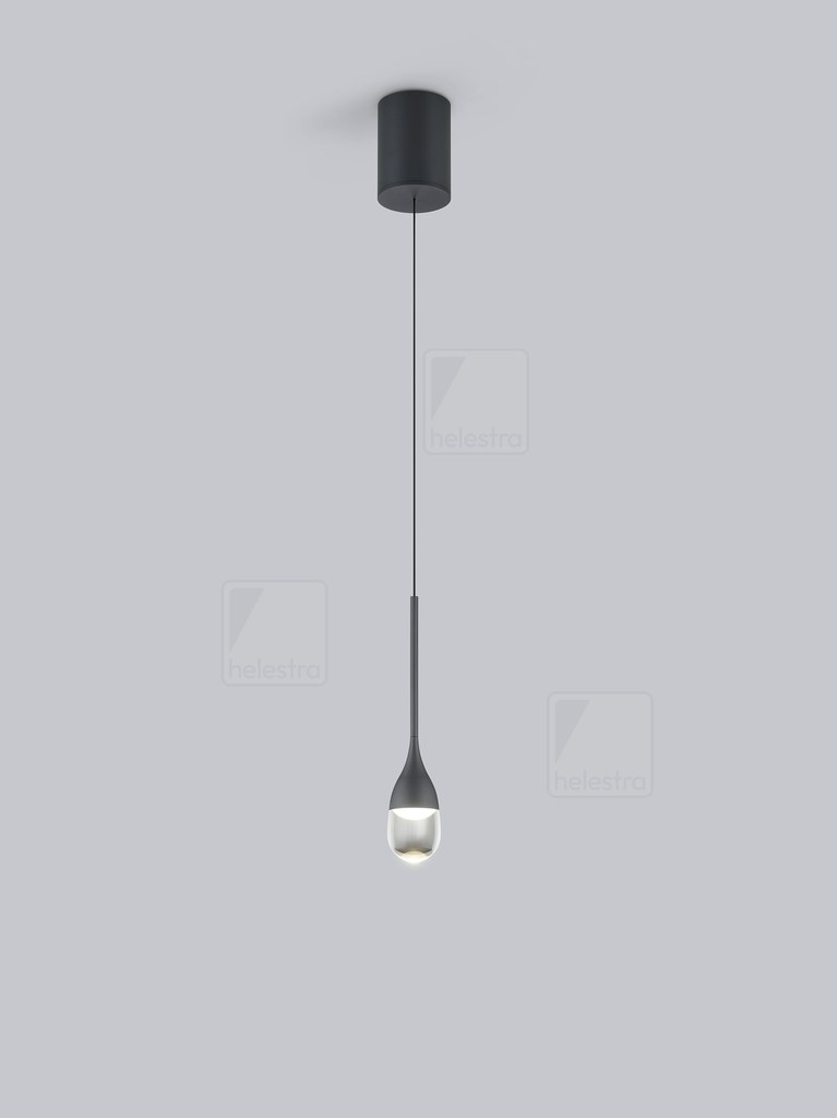 [HEL-16/2730.22] Helestra Pendant luminaire ENDO conical IP20, dimmable (black matt partly satined)