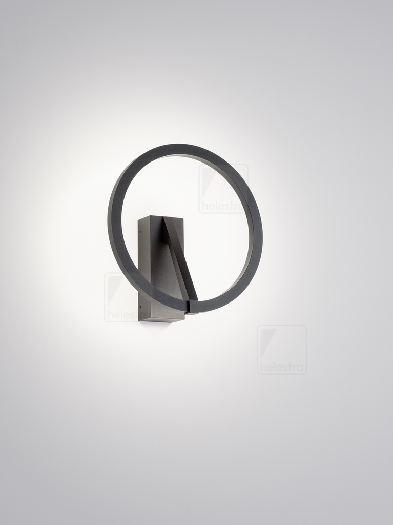 [HEL-18/2402.22] Helestra Wall luminaire CHAZ ring shape IP20, dimmable (black matt)