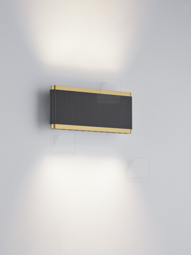 [HEL-28/2604.28] Helestra Wall luminaire KOBE square IP20, dimmable (gold black)
