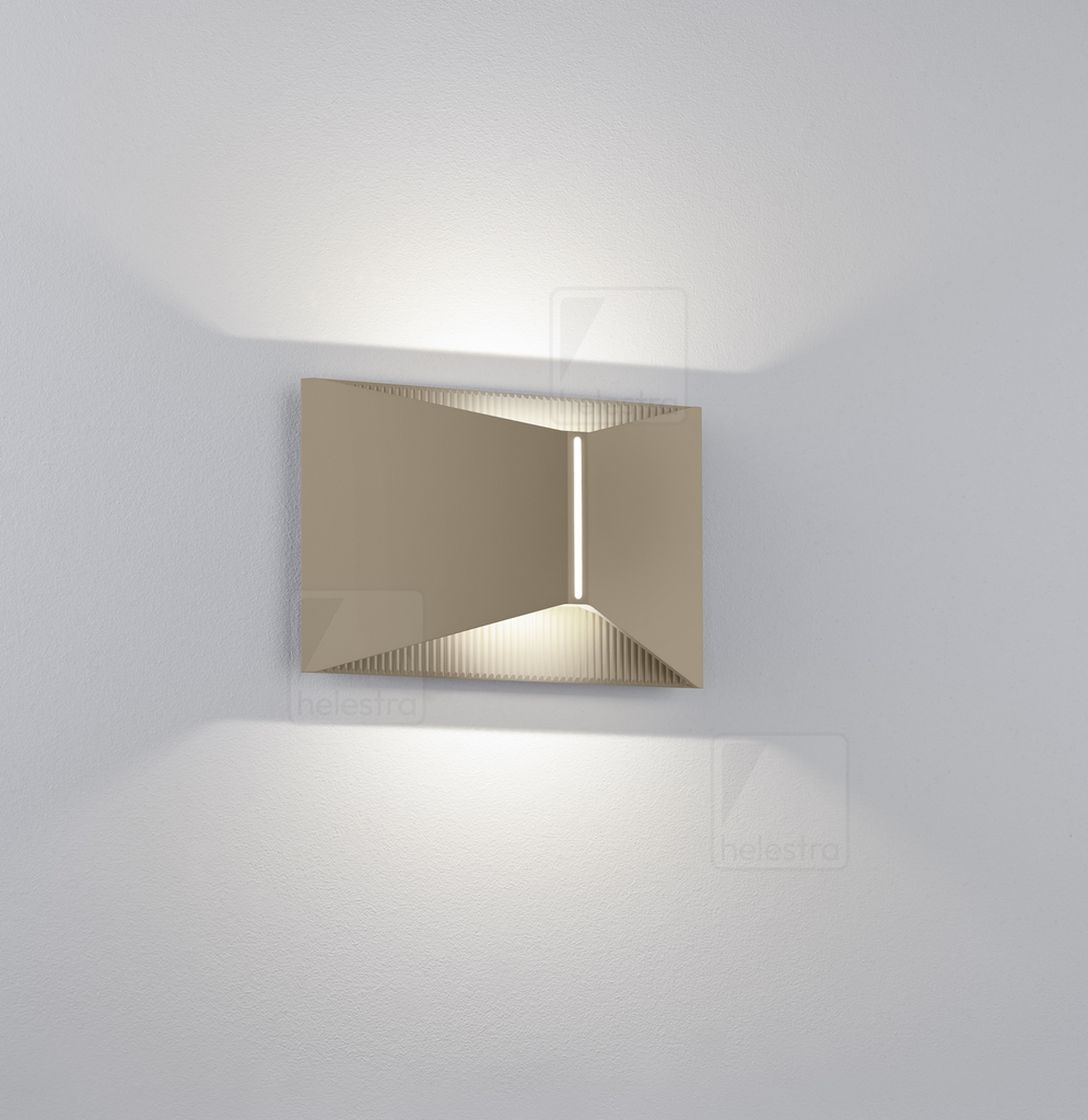 [HEL-28/2605.70] Helestra Outdoor wall luminaire VID up / down, square IP65, dimmable (coffee brown)