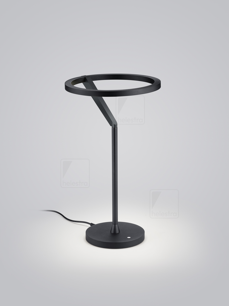 [HEL-19/2402.22] Helestra Lampada da tavolo CHAZ forma ad anello IP20, dimmerabile (nero opaco)