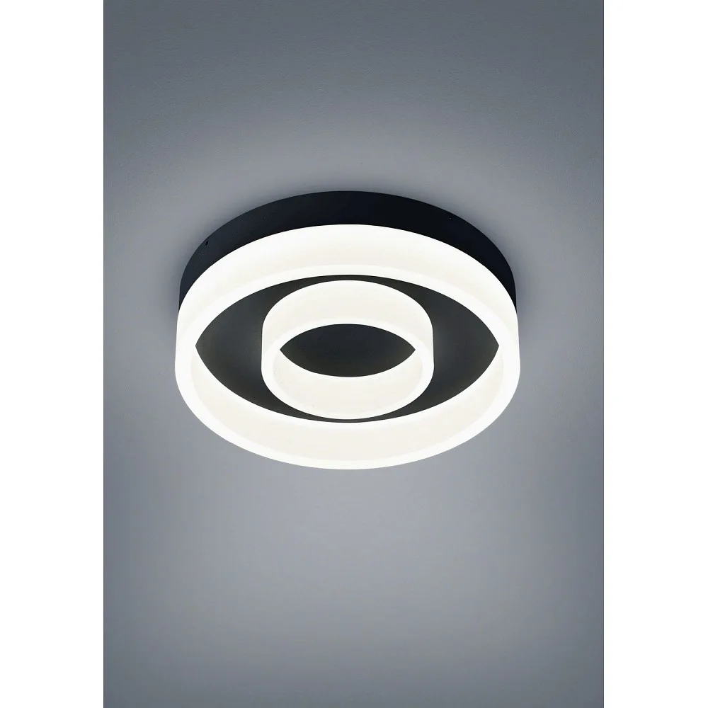 [HEL-25/1734.22] Helestra Ceiling luminaire LIV 2-fold, ring shape IP30, black matt dimmable