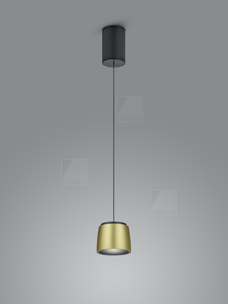 [HEL-16/2302.22-09] Helestra Lampada a sospensione COPA cilindrica IP20, oro, nero dimmerabile