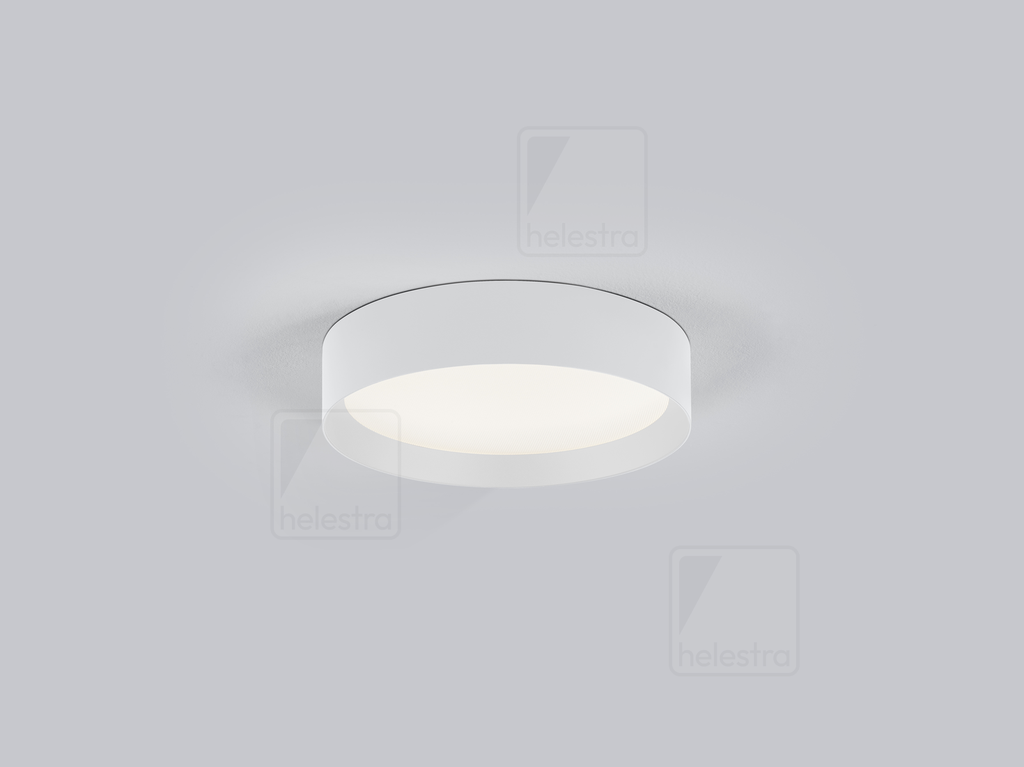 Helestra Ceiling luminaire ENIO round IP20, white dimmable, 28 W