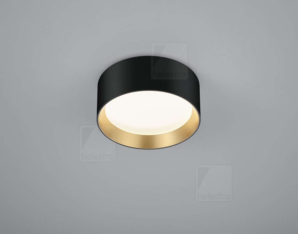 [HEL-15/2216.22-09] Helestra Plafonnier ENIO rond IP20, or, noir dimmable, 16 W