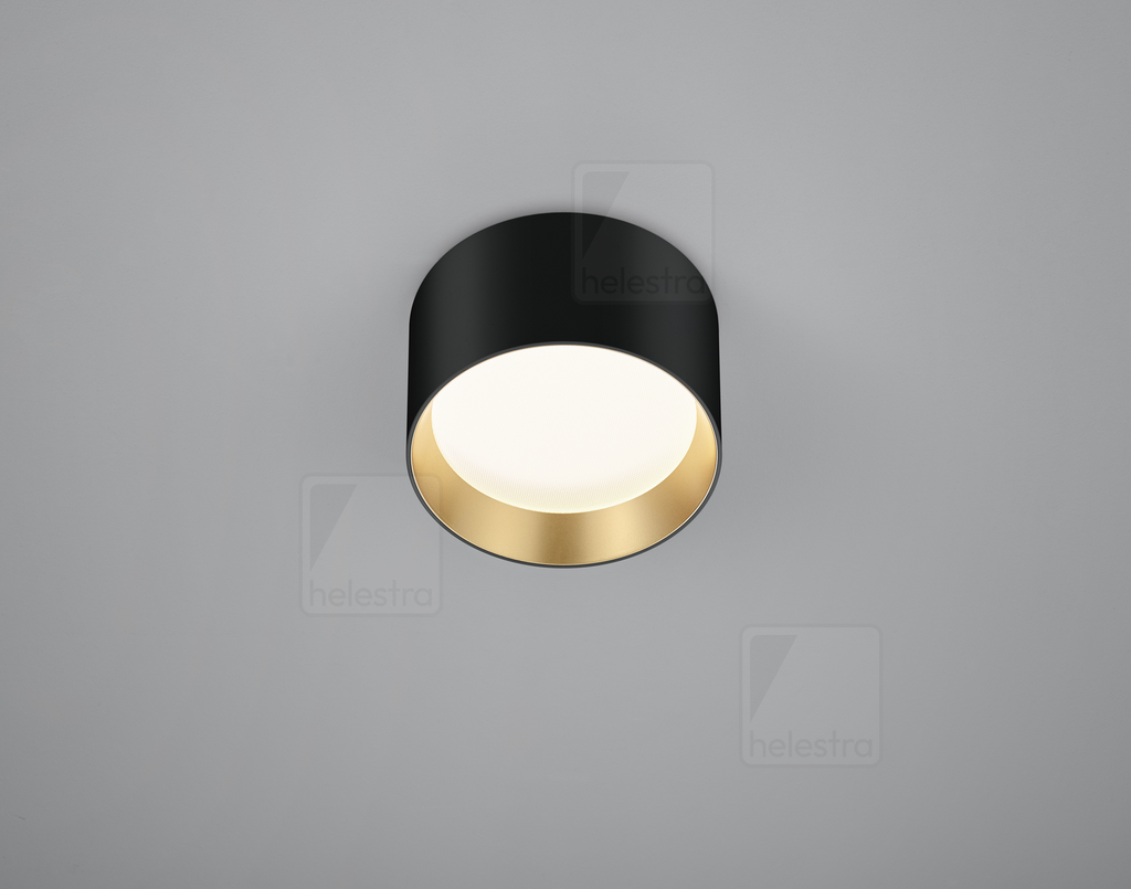 [HEL-15/2215.22-09] Helestra Deckenleuchte ENIO rund IP20, gold, schwarz dimmbar, 12.00 W