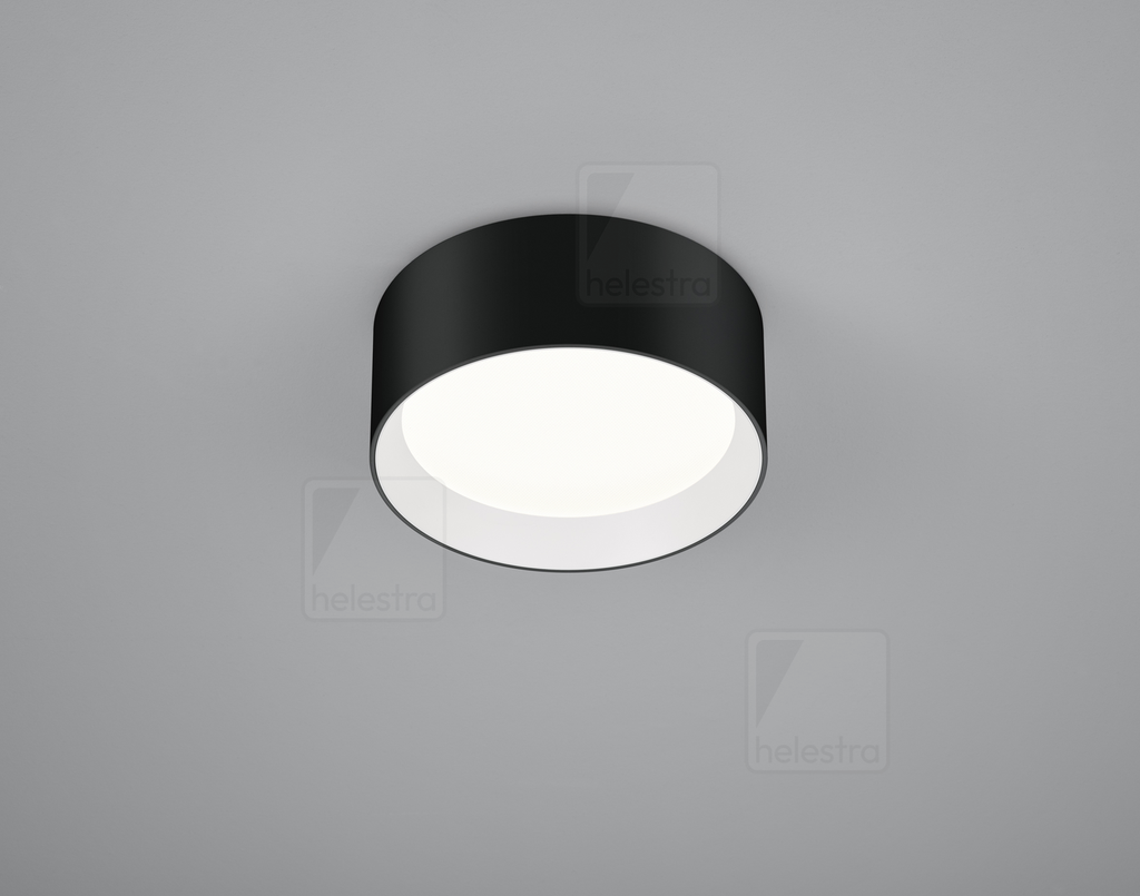 Helestra Plafonnier ENIO rond IP20, noir, blanc dimmable (HEL-15/2216.22-07)