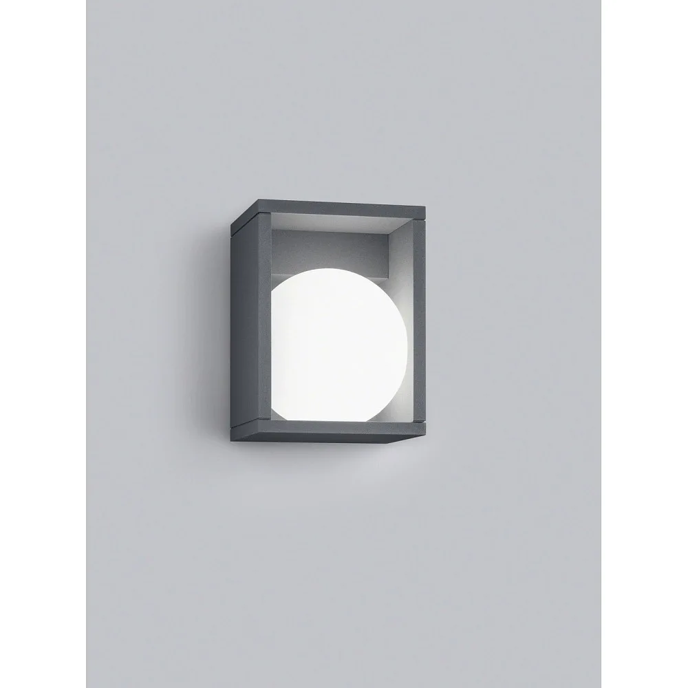 [HEL-8-5020.93] Helestra Applique da esterno DAY quadrato, rotondo, commutabile IP65, grafite