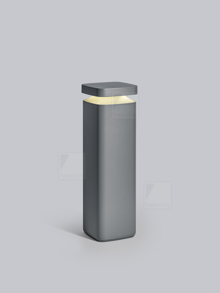 Helestra Bollard lamp BICA-Q square, switchable IP65, graphite