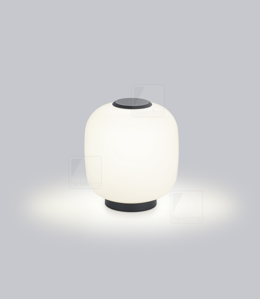 [HEL-19/2611.22] Helestra Tischleuchte MILO rund, mit Touch-Dimmer IP20, opal, satiniert, mattschwarz dimmbar, 680 lm