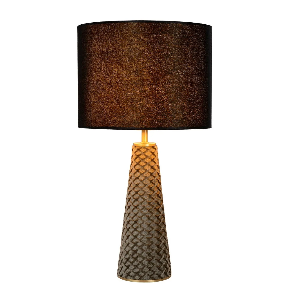 [LUC-10501/81/30] Lucide Lampada da tavolo EXTRAVAGANZA VELVET rotonda E27 IP20 (grigio nero)