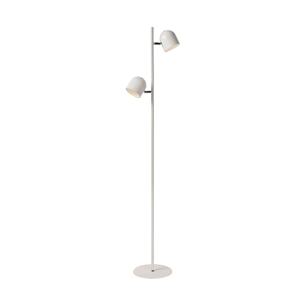 Lucide Lampada da terra SKANSKA LED 2 fiamme, tonda IP20, dimmerabile – bianco