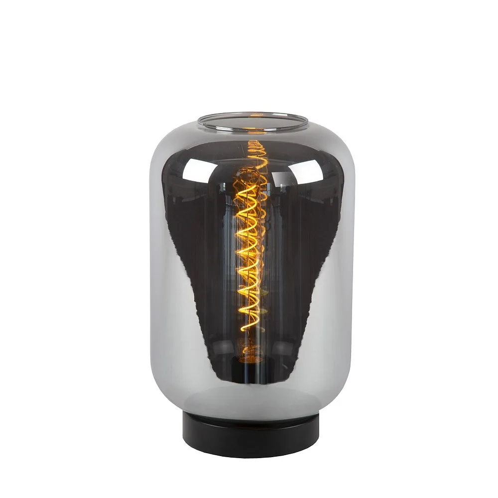 Lucide Lampe à poser JOANET rond E27 IP20, couleur fumée, noir