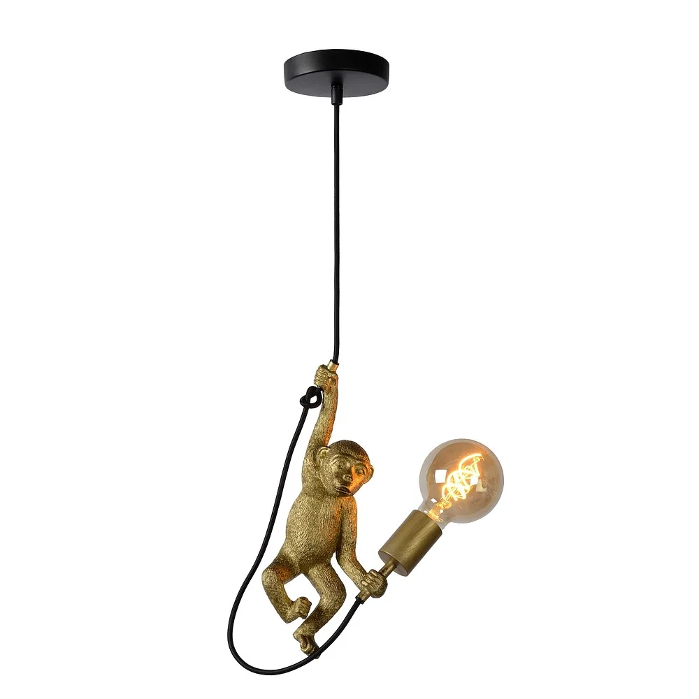 [LUC-10402/01/30] Lucide Pendelleuchte EXTRAVAGANZA CHIMP E27 IP20, gold, schwarz