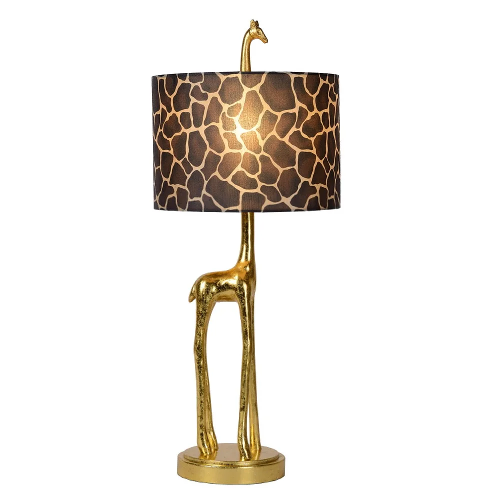 Lucide Tischleuchte EXTRAVAGANZA MISS TALL rund E27 IP20, braun, gold matt, Messing