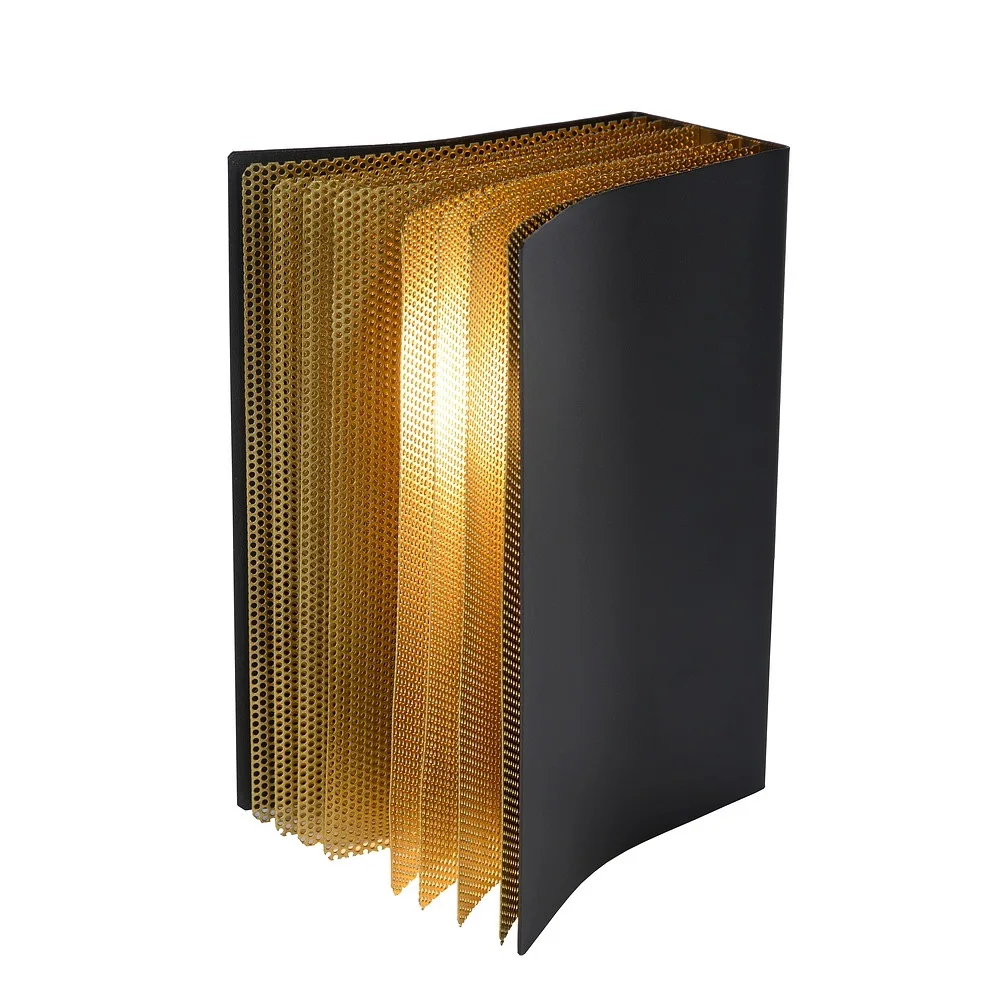 [LUC-78596/01/30] Lucide Tischleuchte EXTRAVAGANZA LIVRET quadratisch E14 IP20, gold, schwarz