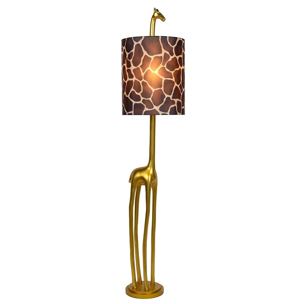 Lucide Lampada da terra EXTRAVAGANZA MISS TALL rotondo E27 IP20, marrone, oro opaco, ottone