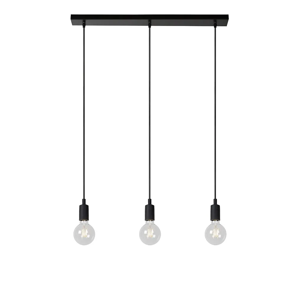 [LUC-08408/03/30] Lucide Lampada a sospensione FIX 3 fiamme E27 IP20, nero dimmerabile