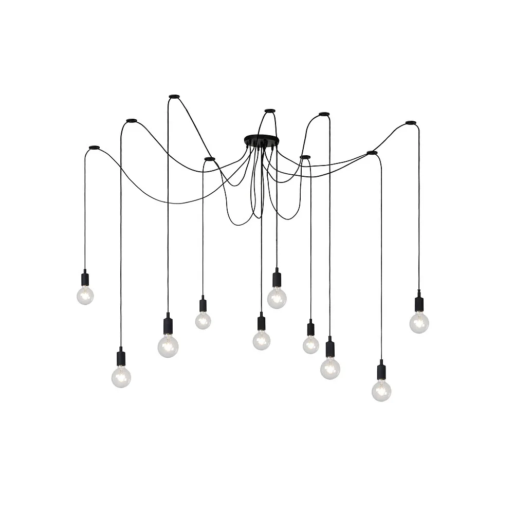 [LUC-08408/10/30] Lucide Lampada a sospensione FIX 10 fiamme E27 IP20, nero dimmerabile