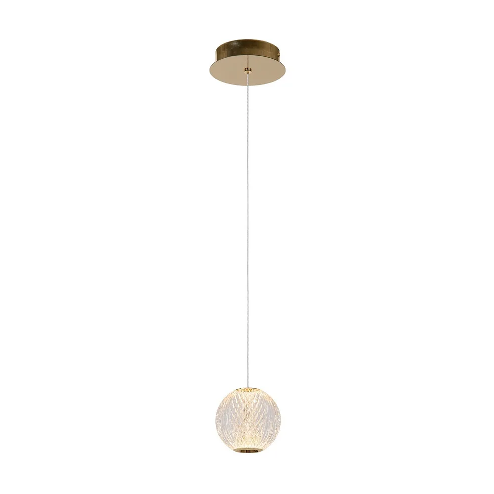 Lucide Lampada a sospensione CINTRA rotondo IP20, oro opaco, ottone, trasparente, 4,2 W