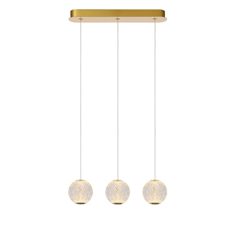 Lucide Pendant luminaire CINTRA square IP20, gold matt, brass, transparent