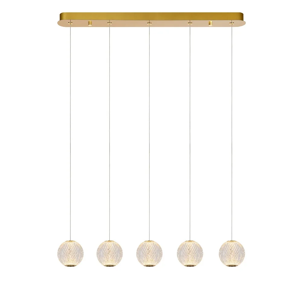 [LUC-13499/21/60] Lucide Lampada a sospensione CINTRA LED quadrato IP20, oro opaco, ottone, trasparente