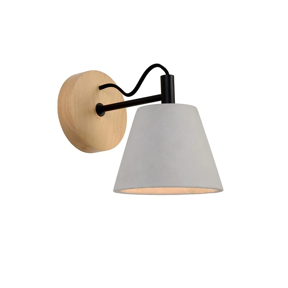 Lucide Applique murale POSSIO rond E14 IP20, bois, taupe dimmable